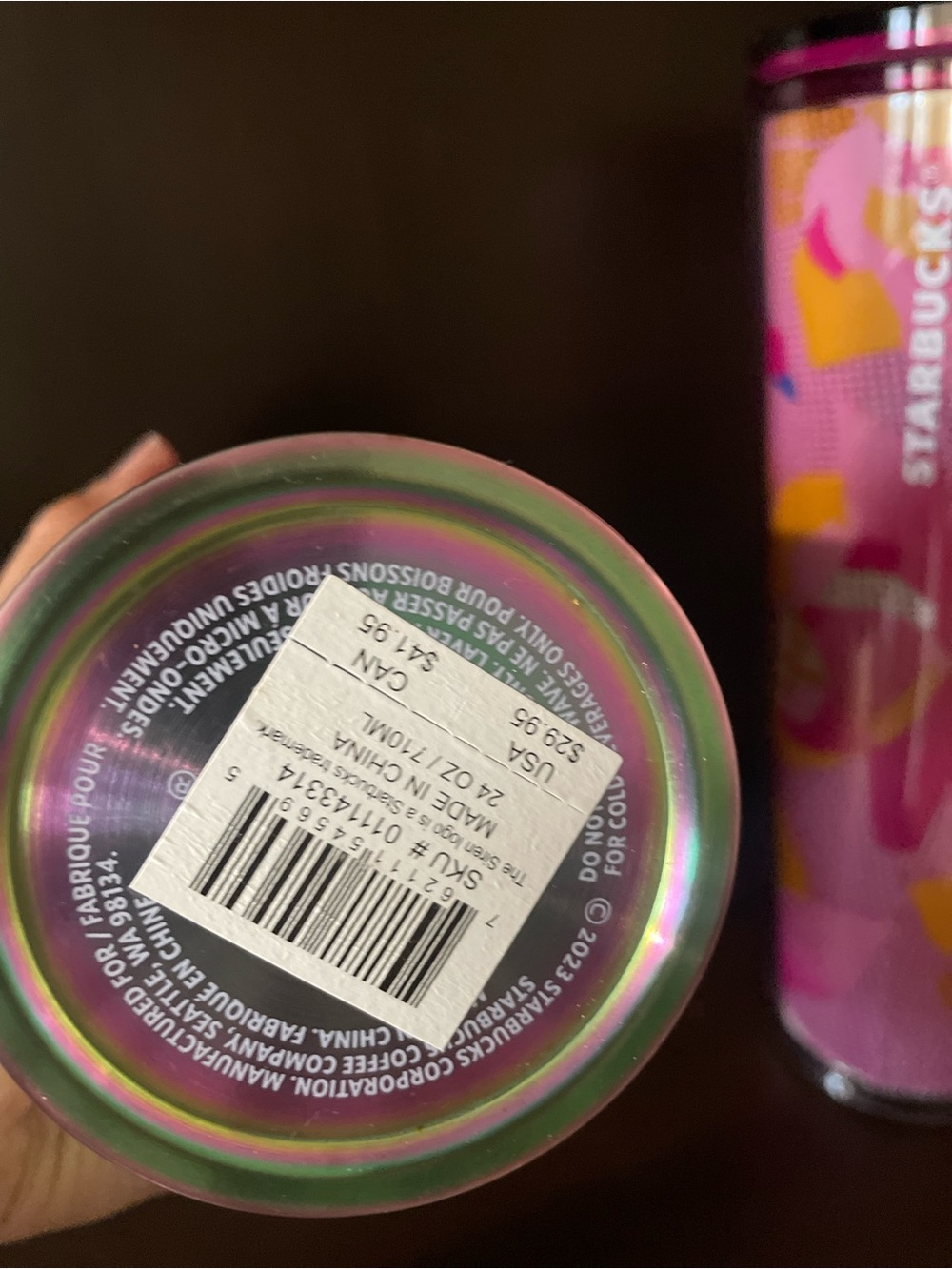 2 Starbucks 24 oz Tumbler Bundle Floral & Iridescent - Picture 3 of 8
